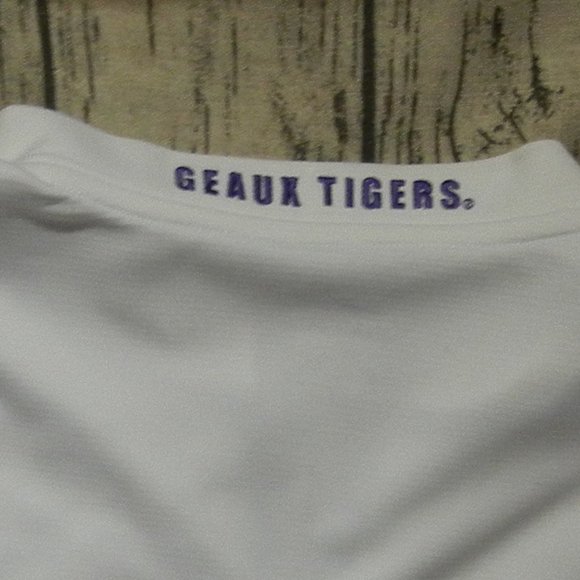 2XL LSU Tigers Nike Coaches Quarter-Zip Pullover Performance Jacket White - Picture 6 of 6
